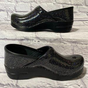 New DANSKO Professional CLOGS Black METALLIC Glitter Sparkle EU 39 US 8 $140
